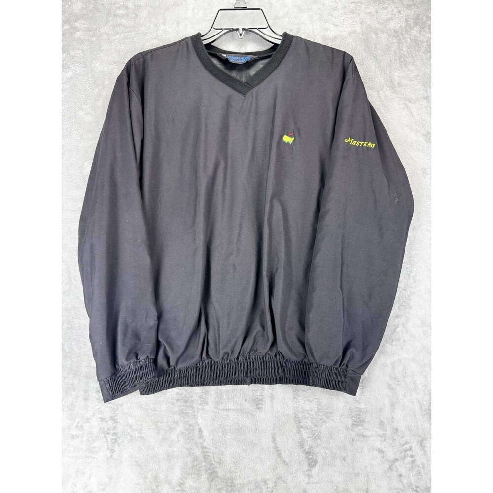 Sunderland of Scotland Mens L Pullover Black Masters Golf Embroidered V Neck